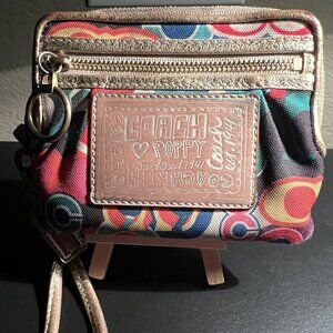 EUC Authentic Coach Poppy Y2K Colorful Wristlet